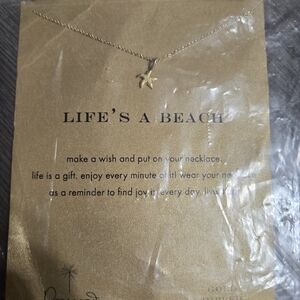 Dogeared Gold dipped Life's A Beach necklace